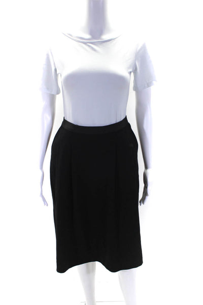 Eileen Fisher Womens Knit Pleated Pull On A-Line Midi Skirt Black Size XS