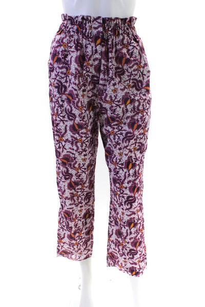 Charina Sarte Womens Cotton Paisley Print High Rise Mom Trousers Pink Size 0