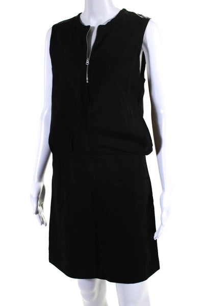 ACNE Studios Womens Front Zip Sleeveless Crew Neck Sheath Dress Black Size FR 34