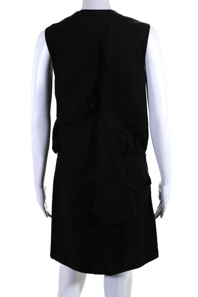 ACNE Studios Womens Front Zip Sleeveless Crew Neck Sheath Dress Black Size FR 34