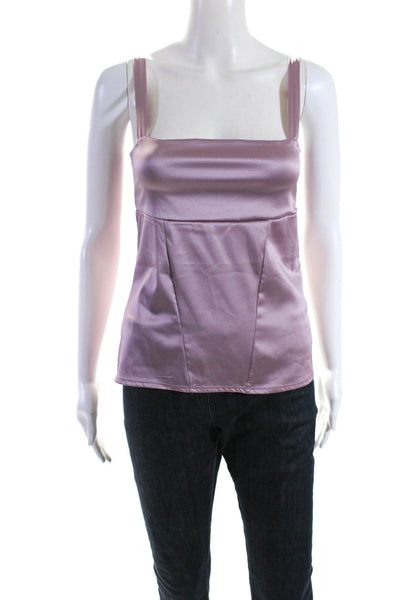 Bazar Christian Lacroix Womens Sleeveless Square Neck Top Purple Size Medium