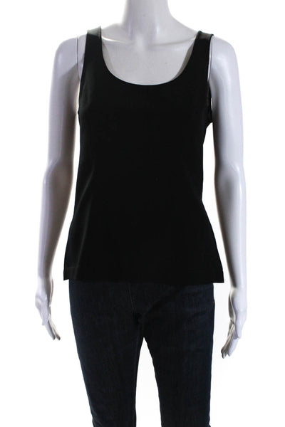 Thierry Mugler Womens Sleeveless Back Button Scoop Neck Top Black Size 38