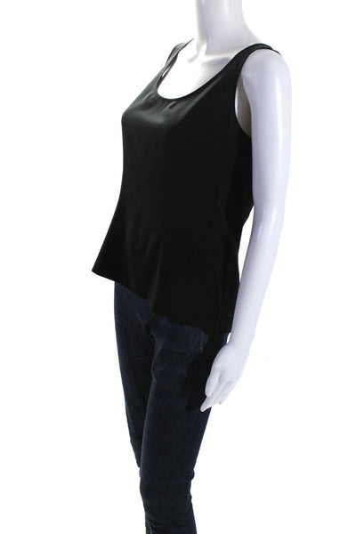 Thierry Mugler Womens Sleeveless Back Button Scoop Neck Top Black Size 38