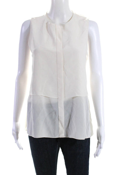 Dorothee Schumacher Womens Back Button Sleeveless Blouse White Size Small