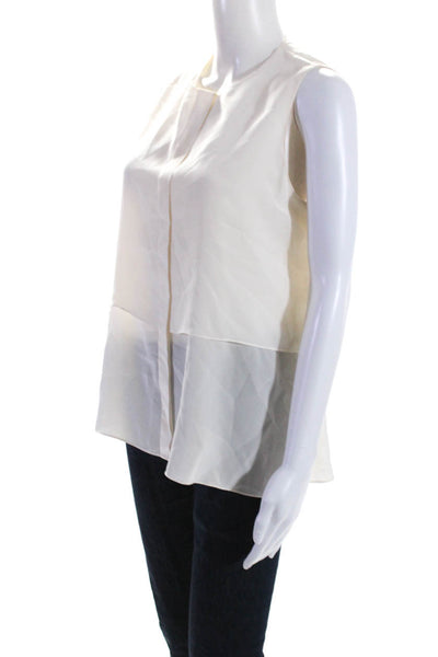 Dorothee Schumacher Womens Back Button Sleeveless Blouse White Size Small