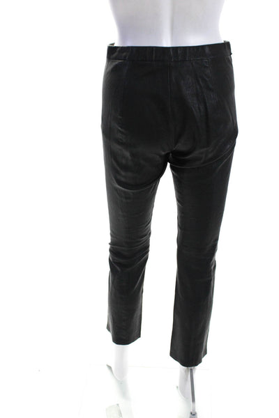 Vince Womens Tapered Leg Elastic Waist Pants Faux Leather Black Size Small