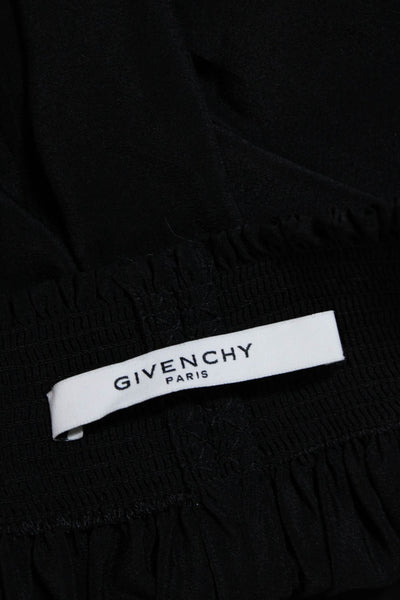 Givenchy Paris Womens Elastic Waist Maxi Skirt Silk Black Size 36