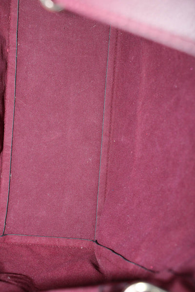 Marc New York Womens Large Faux Leather Satchel Shoulder Bag Handbag Burgundy
