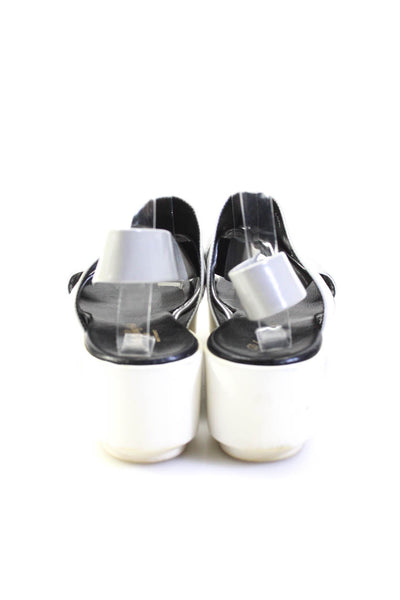 Robert Clergerie Womens Platform Metallic Cross Strap Sandals Gray Leather 40.5