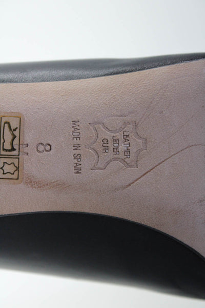 Jon Josef Womens Slip On Block Heel Pointed Toe Booties Black Leather Size 8M