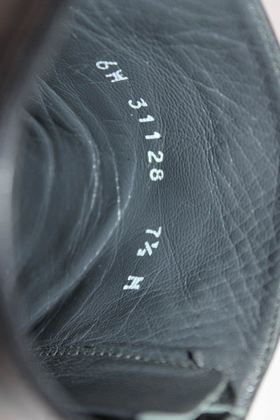 Stuart Weitzman Womens Back Zip Heel Boots Leather Black Size 7.5