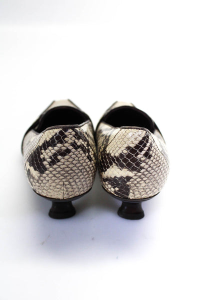 Donald J Pliner Womens Brown Snakeskin Print Kitten Heels Shoes Size 6M