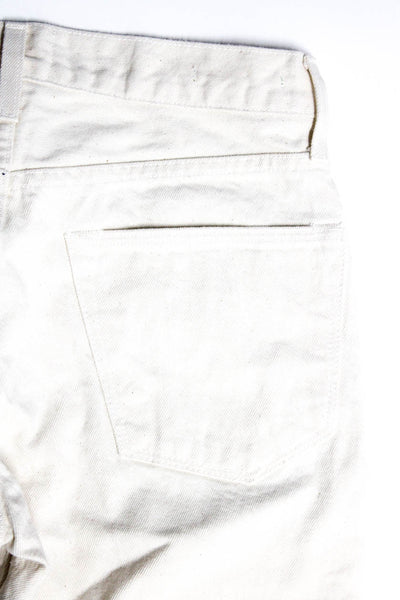 Sid Mashburn Mens Cotton Button Fly Slim Straight Jeans Cream Size 31x32