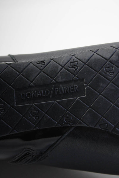 Donald J Pliner Womens Side Zip Block Heel Jia Booties Black Leather Size 8.5