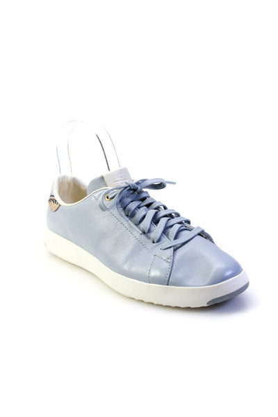 Cole Haan Grand.OS Womens Lace Up Low Top Sneakers Blue White Leather Size 8B