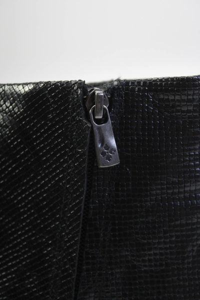 Patricia Nash Womens Side Zip Block Heel Embossed Booties Black Leather Size 38M