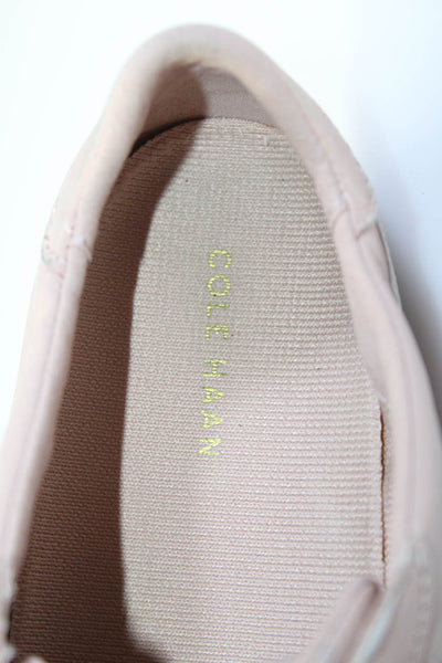Cole Haan Womens Lace Up Round Toe Low Top Sneakers Pink Leather Size 8B