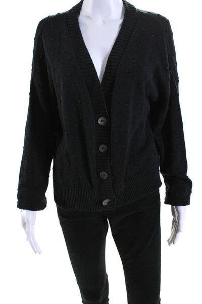 Nation LTD Women's Long Sleeves Button Down Cardigan Sweater Black Size XS