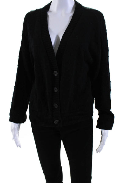 Nation LTD Women's Long Sleeves Button Down Cardigan Sweater Black Size XS