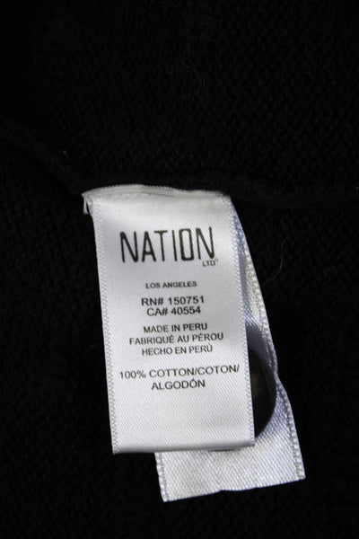 Nation LTD Women's Long Sleeves Button Down Cardigan Sweater Black Size XS