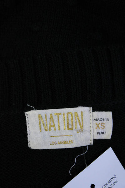Nation LTD Women's Long Sleeves Button Down Cardigan Sweater Black Size XS