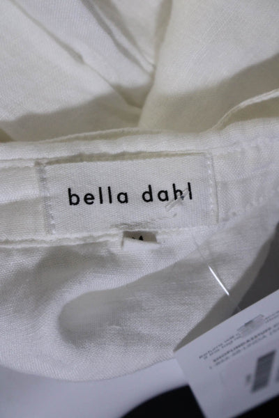 Bella Dahl Women's Collared Long Sleeves Button Down Cotton Shirt White Size M