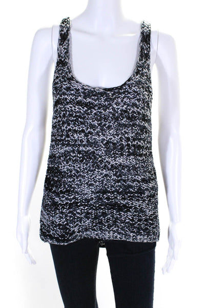 360 Sweater Womens Cotton Spotted Print Knitted Woven Tank Top Gray Size M