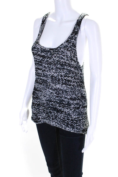 360 Sweater Womens Cotton Spotted Print Knitted Woven Tank Top Gray Size M