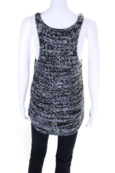 360 Sweater Womens Cotton Spotted Print Knitted Woven Tank Top Gray Size M