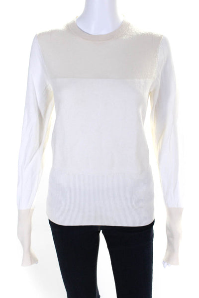 Rag & Bone Women's Round Neck Long Sleeves Pullover Sweater Cream Size L