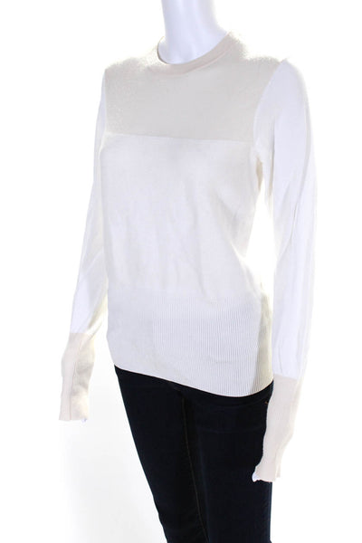 Rag & Bone Women's Round Neck Long Sleeves Pullover Sweater Cream Size L