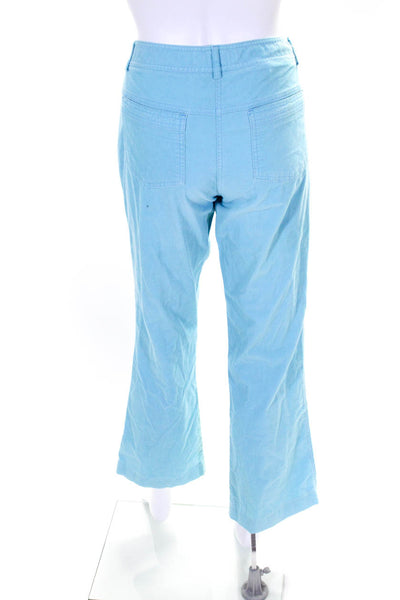 Theory womens Bootcut Rib Knit High Waisted Pants Corduroy Blue Size 6