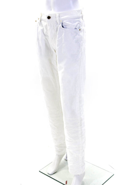 Sid Mashburn Womens Cotton Button Fly Mid-Rise Straight Leg Jeans White Size 31