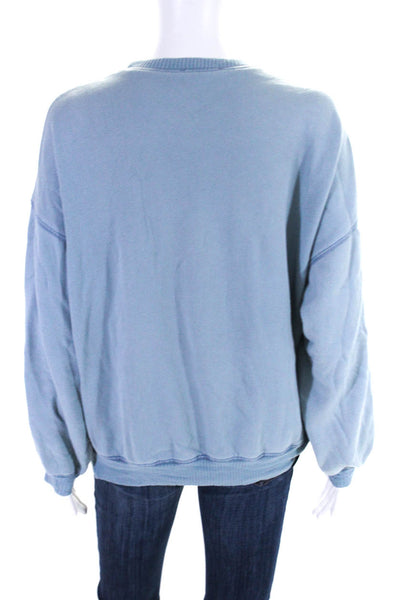 Sablyn Womens Long Sleeve Crew Neck Tight Knit Sweater Blue Size Medium