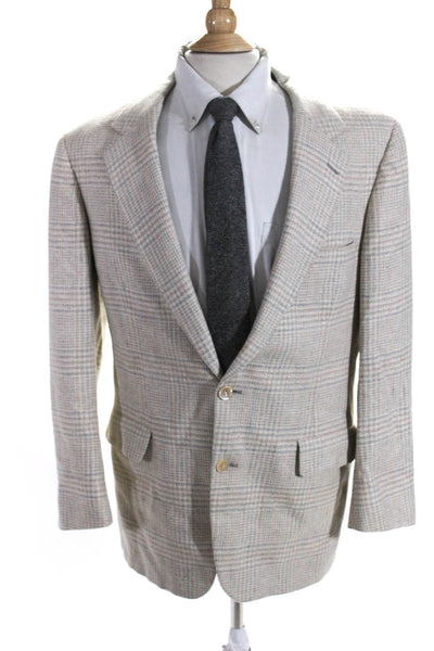 Nordstrom Mens Front Pocket Two Button Notched Lapel Blazer Beige Size Large