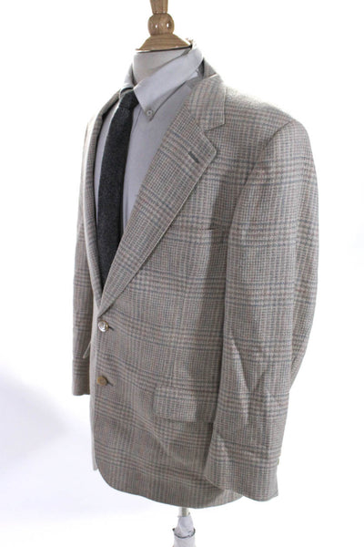 Nordstrom Mens Front Pocket Two Button Notched Lapel Blazer Beige Size Large