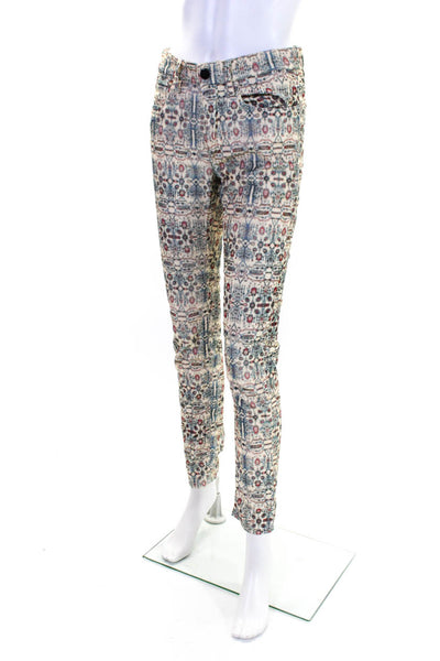 Isabel Marant Womens Printed Corduroy Pants Multi Colored Cotton Size EUR 36