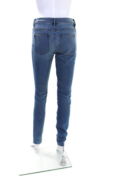 Denim X Alexander Wang Womens High Rise Skinny Leg Jeans Blue Cotton Size 25