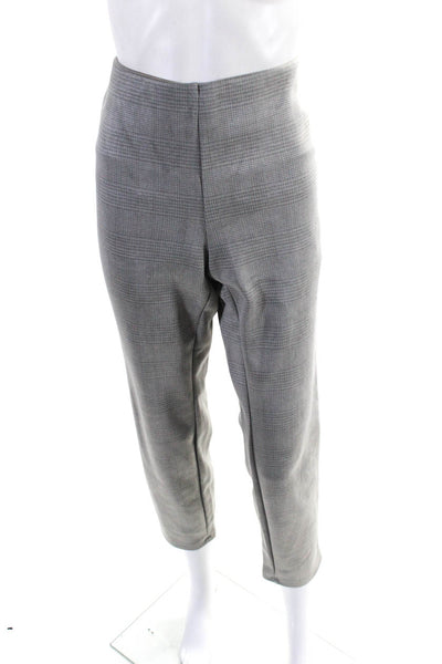 T Tahari Women's Elastic Waist Flat Front Straight Leg Dress Pant Gray Size M