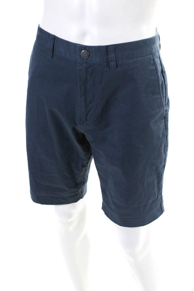 Bonobos Mens Cotton Mid Rise Zip Up Cuffed Chinos Shorts Blue Size 33