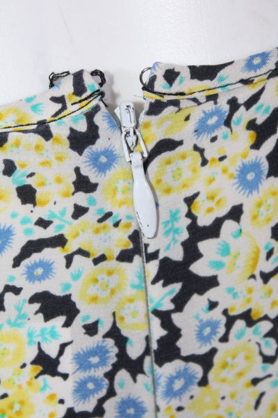 Equipment Femme Womens Back Zip High Rise Silk Floral Short Shorts Yellow XS