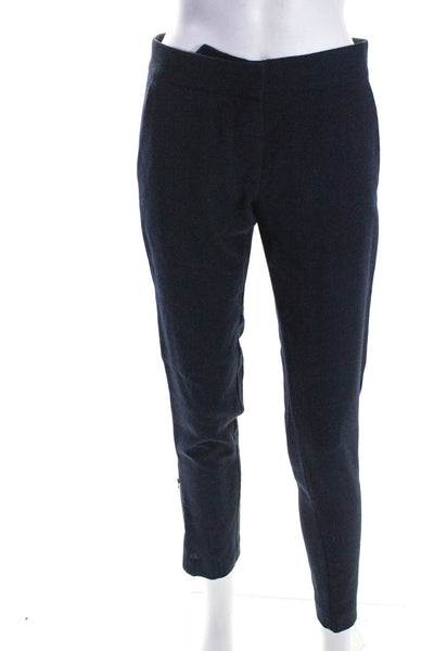 Stella McCartney Womens Zipper Fly Mid Rise Straight Leg Pants Navy Size IT 38