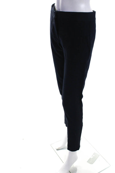 Stella McCartney Womens Zipper Fly Mid Rise Straight Leg Pants Navy Size IT 38