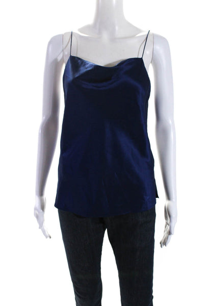 Cami NYC Womens Spaghetti Strap Square Neck Silk Tank Top Blue Size Extra Small