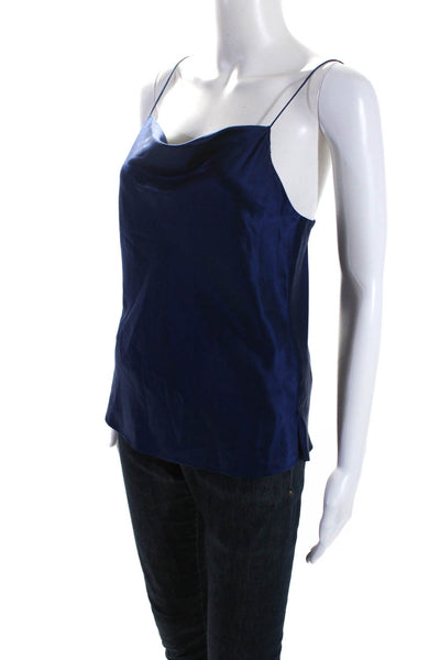 Cami NYC Womens Spaghetti Strap Square Neck Silk Tank Top Blue Size Extra Small