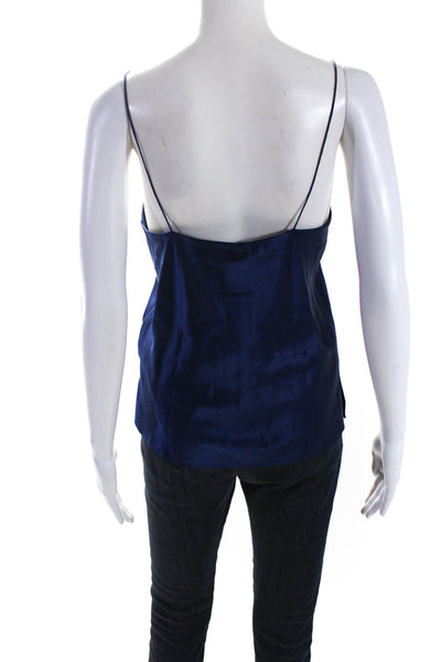 Cami NYC Womens Spaghetti Strap Square Neck Silk Tank Top Blue Size Extra Small