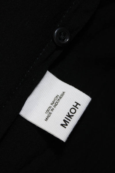Mikoh Womens Long Sleeve V Neck High Low Lightweight Shirt Black Size 1