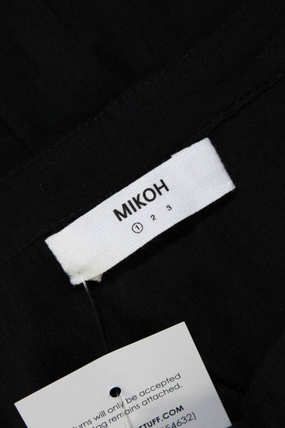 Mikoh Womens Long Sleeve V Neck High Low Lightweight Shirt Black Size 1