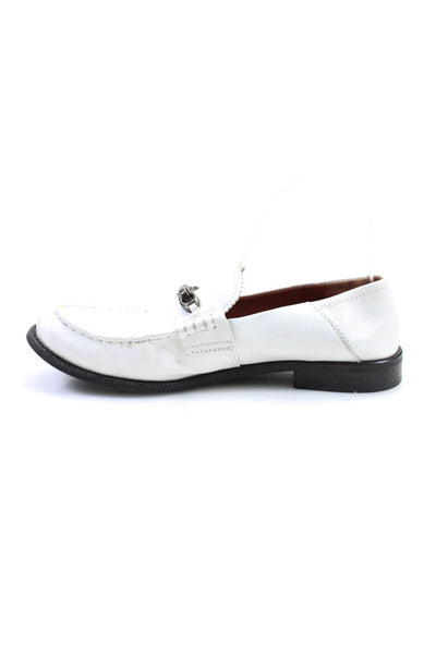 Coach Womens Leather Slip On Logo Buckle Loafers Flats White Size 9