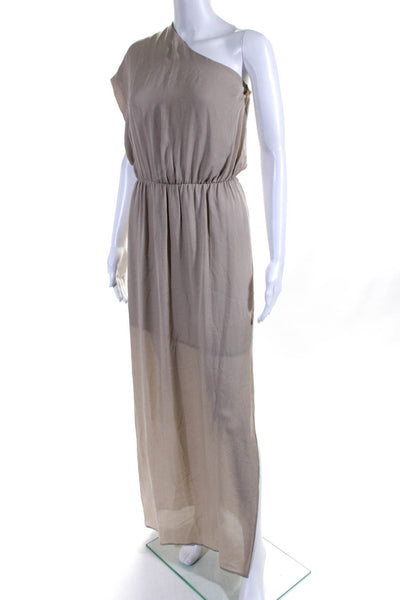 MAID Yifat Oren x Rory Beca Women One Shoulder Bridesmaid Dress Gown Beige Small